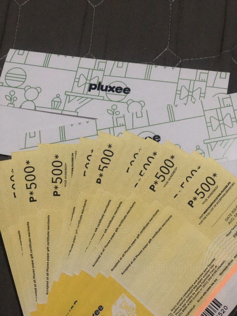 FS Pluxee 5k Gift Certificates (selling 4.5k only) (Category: Vouchers) located in Malabon City. Submitted by jay_cool (Listing ID 1453836204, Image 1). Description: -5k Pluxee Gift Certificates (FS 4.5k only) - Paper vouchers, accepted at all Pluxee paper merchants - Ideal for personal shopping or as a thoughtful gift - Issued on August 4, 2025 -No expiration (Pls google list of tied merchants/shops).
