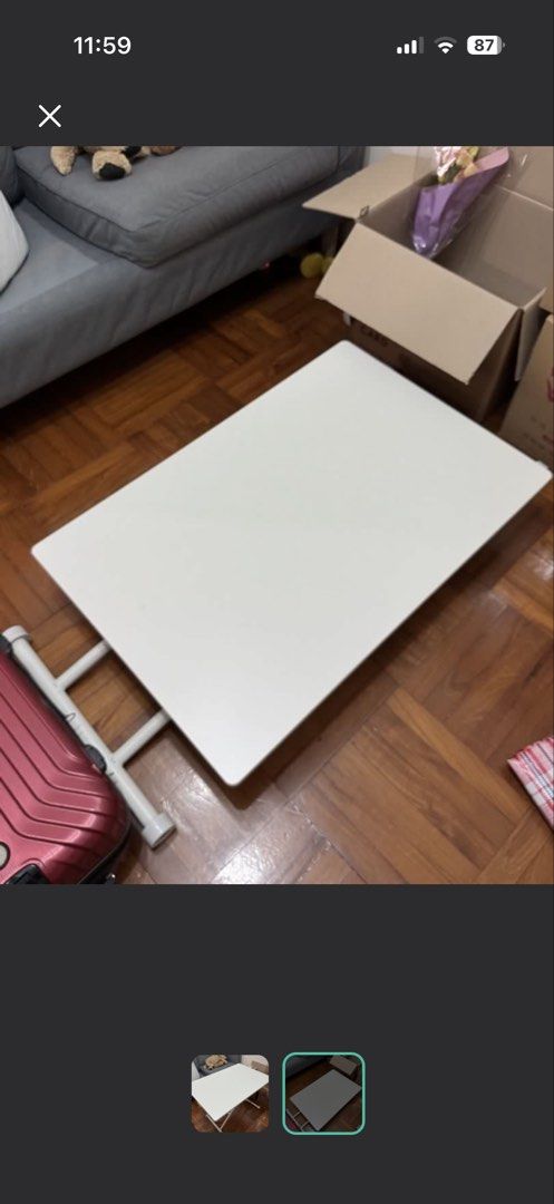 height adjustable table （分類：桌子）位於 Hong Kong。 由 youngcloud_b8345e 提交（商品編號 1453844079，圖片 2）。簡介： 可調校高度。90L 60W 71H 八鄉自取。