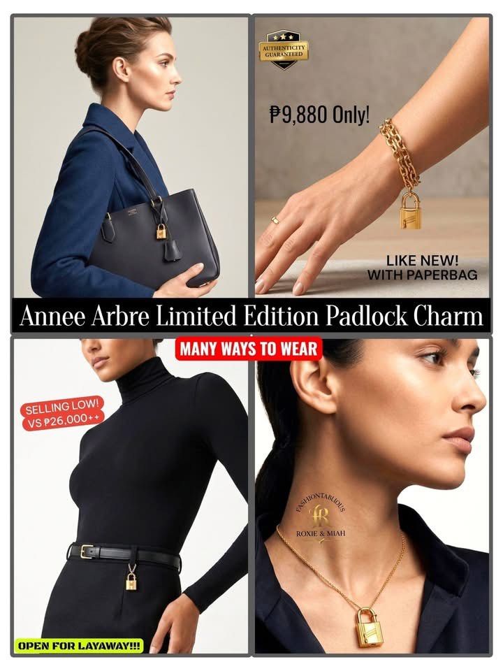 Hermes Annee Arbre Limited Edition Padlock Charm (Category: Luxury Accessories) located in Mandaluyong City. Submitted by luxprelovedbagsparadise (Listing ID 1453901900, Image 1). Description: ✨ Tiny Charm. Major Main Character Energy. ✨ Who knew one little padlock could unlock countless styling possibilities? 🔐💛 Wear it on your: 👜 Handbag 📿 Necklace 💎 Bracelet 👖 Belt loop ✨ Anywhere your outfit needs a touch of luxury. Why pay ₱26,000++ wh