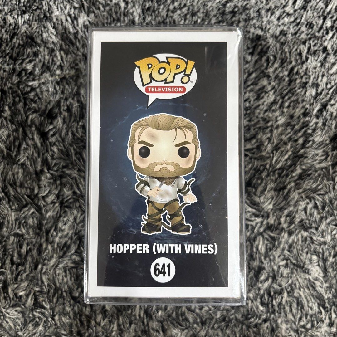 Hopper (With Vines) Stranger Things Funko Pop #641 (Category: Designer & Blind Box Toys) located in Pasig City. Submitted by dr1zzy (Listing ID 1453855357, Image 3). Description: - Stranger Things Hopper figure Condition: 9/10 with free protector .