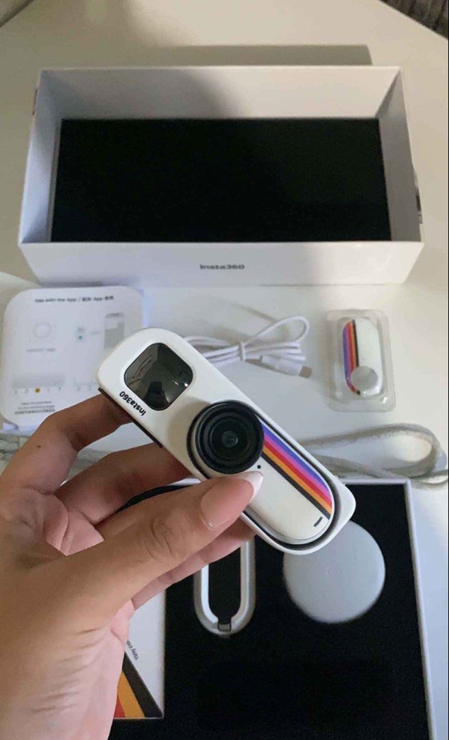 insta 360 go 3s retro (Category: Video Cameras) located in Dasmarinas. Submitted by skwaa (Listing ID 1453850596, Image 2). Description: Insta 360 go3s retro bundle (Action camera with view finder) No issue excellent condition, no scratch 128gb complete accessories bought last june rfs: need extra funds for tuition fee slightly negotiable .