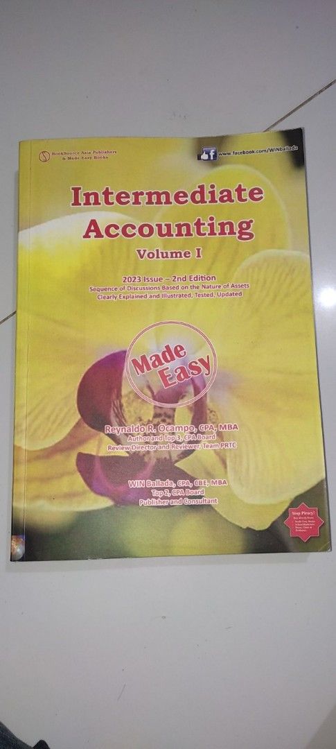 Intermediate Accounting Volume 1 2023 Issue 2nd Edition Made Easy (Category: Textbooks) located in Porac. Submitted by jeonnnn (Listing ID 1453867111, Image 1). Description: ACCOUNTING BOOK FOR SALE Intermediate Accounting Vol.1 by Ballada & Ocampo - ₱ 500 •Brand new never been use •Mop:Gcash/Maribank •Mod: J&t.