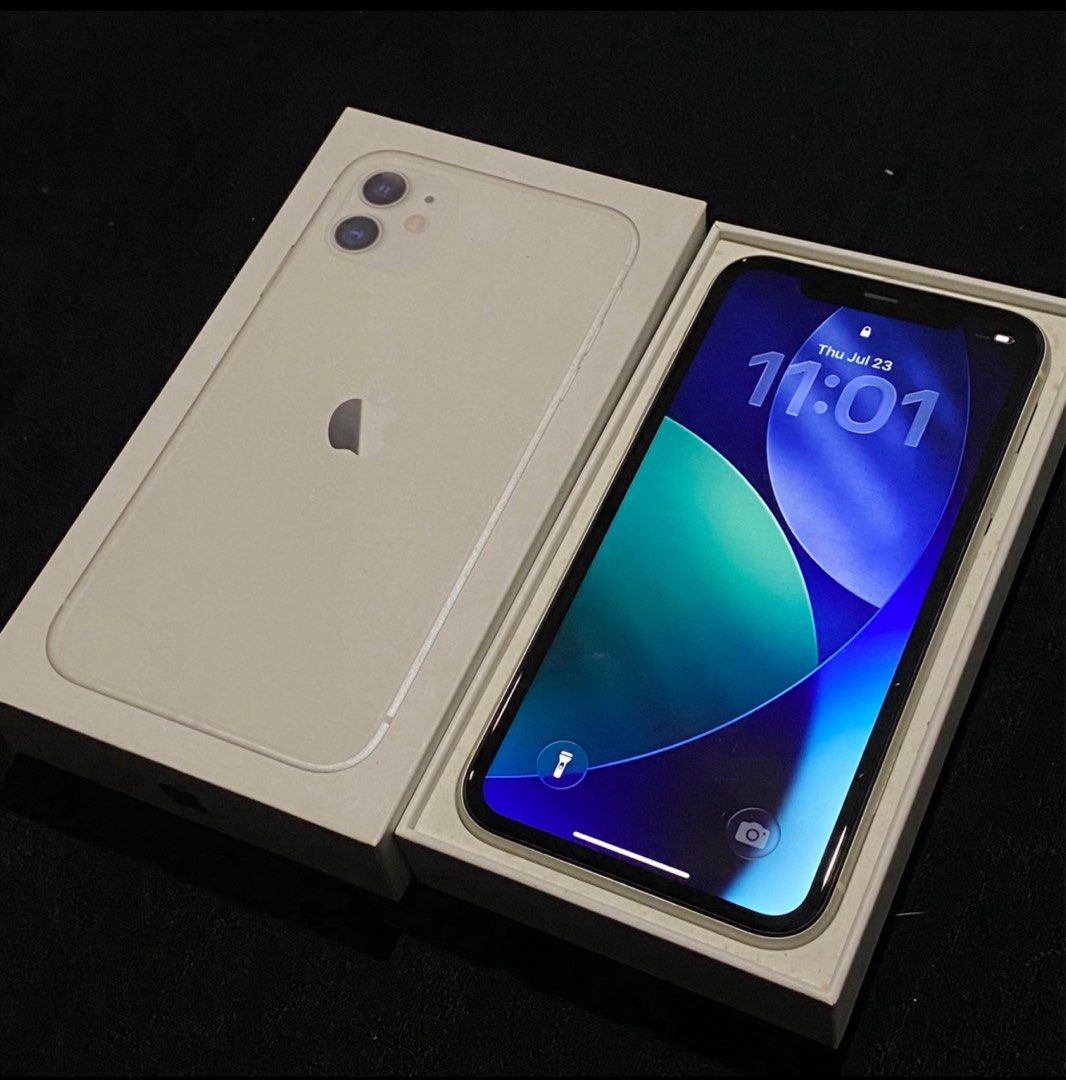 iPhone 11 128GB Pearl White (Category: iPhone 11 Series) located in Quezon City. Submitted by high.score (Listing ID 1453838727, Image 2). Description: iPhone 11 128GB Pearl White ▫️ 101% Good condition ▫️ 101% Smooth (Screen & camera protected since day one) ▫️Complete with box ▫️Factory unlock (Any sim will do) ▫️Working face ID ▫️Working True tone ▫️Latest iOS Firmware ▫️Battery health 75% (Orig apple battery / makunat pa) ▫️Replaced LCD (Almo