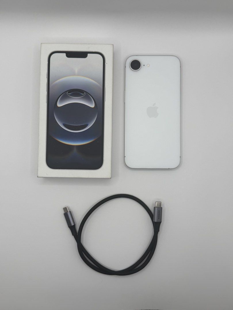iPhone 16e 128GB White (Category: iPhone 16 Series) located in Las Pinas. Submitted by techietechtrove (Listing ID 1453965016, Image 1). Description: ✨ FOR SALE: iPhone 16e 128GB White ✨ Pristine condition, fully loaded with premium extras, and 100% ready to use! 📱 Details: • Model: iPhone 16e (Variant X/A) • Storage: 128GB | Color: White • Battery: 92% Health (Original) • Condition: No issues. Check & test all you want via video call or meetup!