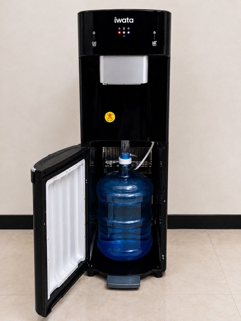 Iwata TOUCHFREE-UV Automatic Bottom Load Water Dispenser | Hot, Cold & Cool (Category: Water Purifiers & Dispensers) located in San Juan City. Submitted by luxe1101 (Listing ID 1453891526, Image 2). Description: - Automatic bottom load water dispenser - Touch-free hand sensor dispensing - Hot, cold, and cool water options - Built-in UV sterilization for hygiene - Convenient foot pedal operation - Easy bottle changes with bottom loading design - S