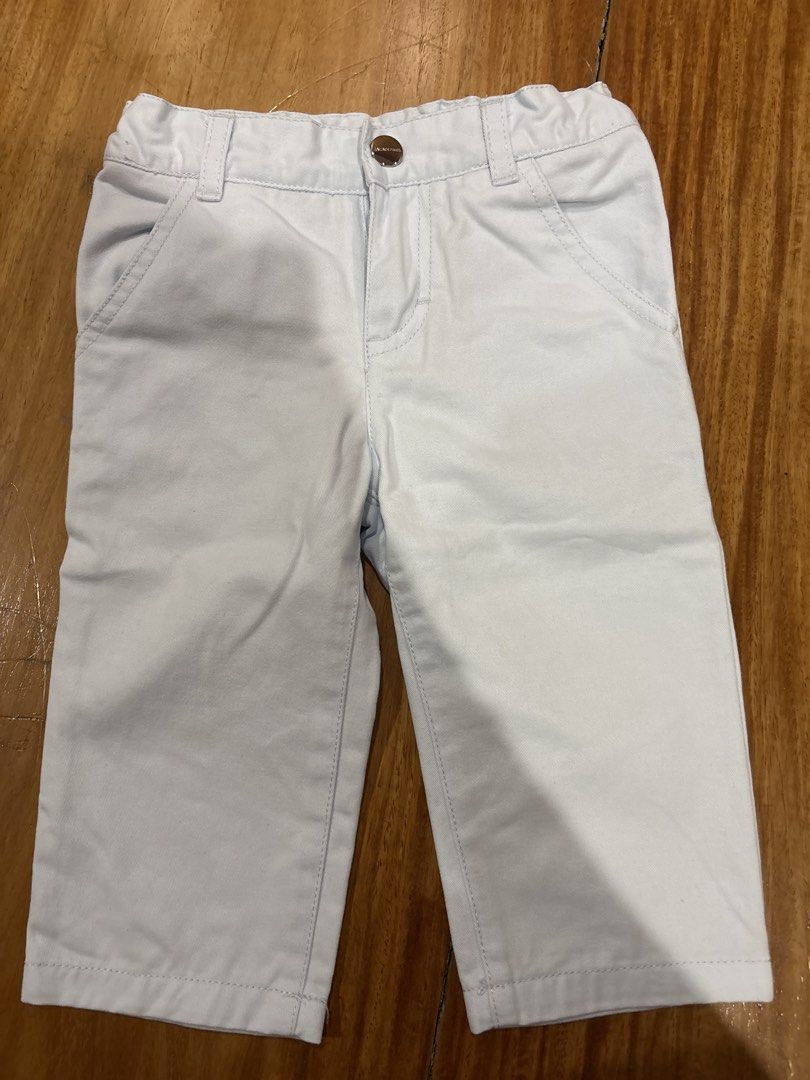 Jacadi Paris Light Blue Jeans 12M (Category: Babies & Kids Fashion) located in Pasig City. Submitted by logorini (Listing ID 1453968985, Image 1). Description: - Light blue chino shorts from Jacadi Paris - Comfortable elastic waistband - Two front pockets and one back pocket - Versatile for everyday wear or dressing up - Easy to pair with any top.