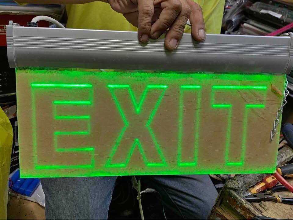 LEDFLY Acrylic LED “EXIT” Lighting Wall Door Emergency Safety Signage (Category: Lighting) located in Pasay City. Submitted by enrico_appliances (Listing ID 1453862568, Image 1). Description: - Emergency exit sign light - Input voltage: 100V-245V - Power: 3W - Emergency battery: NT-CD1.2V800mAh - Charging time: Less than 24 hours - Emergency duration: 3 hours - Emergency conversion time: Less than or equal to 1 second - Tested and working - Great