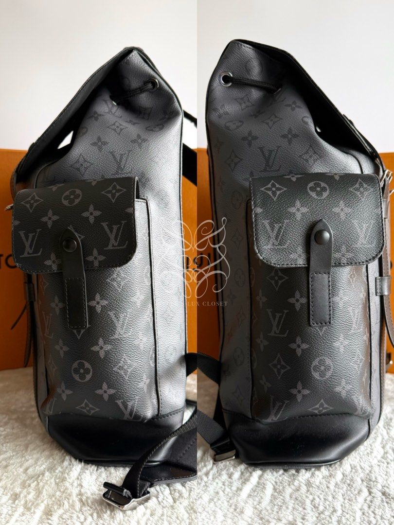 Louis Vuitton Christopher MM Backpack in Monogram Eclipse Canvas (Category: Luxury Bags & Wallets) located in Paranaque City. Submitted by belles_lux_closet (Listing ID 1453957192, Image 3). Description: AUTHENTIC CHRISTOPHER MM BACKPACK IN MONOGRAM ECLIPSE CANVAS (Microchipped & Full Set) ✅ 100% Guaranteed Authentic ✅ Microchipped ✅ Excellent Condition, Rank A ✅ Comes with dust bag and paper bag ✅ Retails at ~Php 230,000 in-stores, selling for o