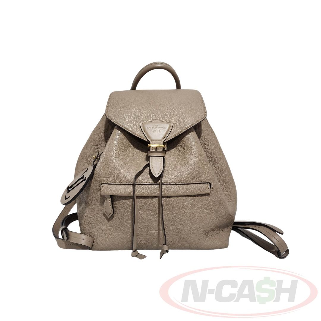 Louis Vuitton Montsouris PM Backpack (Category: Luxury Bags & Wallets) located in Quezon City. Submitted by luxury_by_n-cash (Listing ID 1453871713, Image 1). Description: Louis Vuitton Montsouris PM Backpack PRE-OWNED Brand: LOUIS VUITTON Measures: Approximate dimensions: 23 × 28 × 15 cm Material: Monogram Empreinte embossed leather Color: Tourterelle / Turtledove Hardware: Gold-tone Made in France Date Code: CA2260 Retail Price of $2850 ITEM IN