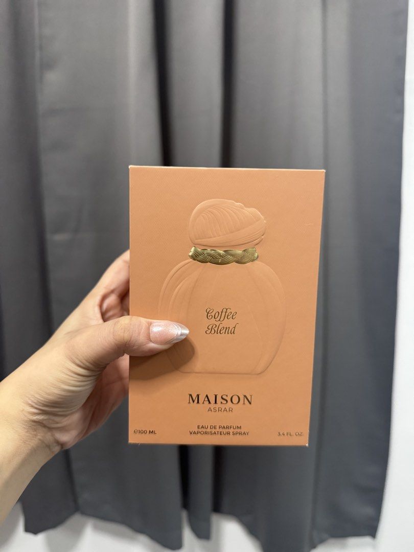 Maison Asrar Coffee Blend Eau de Parfum 100ml (Category: Fragrance & Deodorants) located in Arayat. Submitted by janeng_ba10fd (Listing ID 1453942401, Image 1). Description: - Maison Asrar Coffee Blend Eau de Parfum - 100ml bottle - Warm and inviting scent profile - Suitable for everyday wear and special occasions - Includes original packaging.