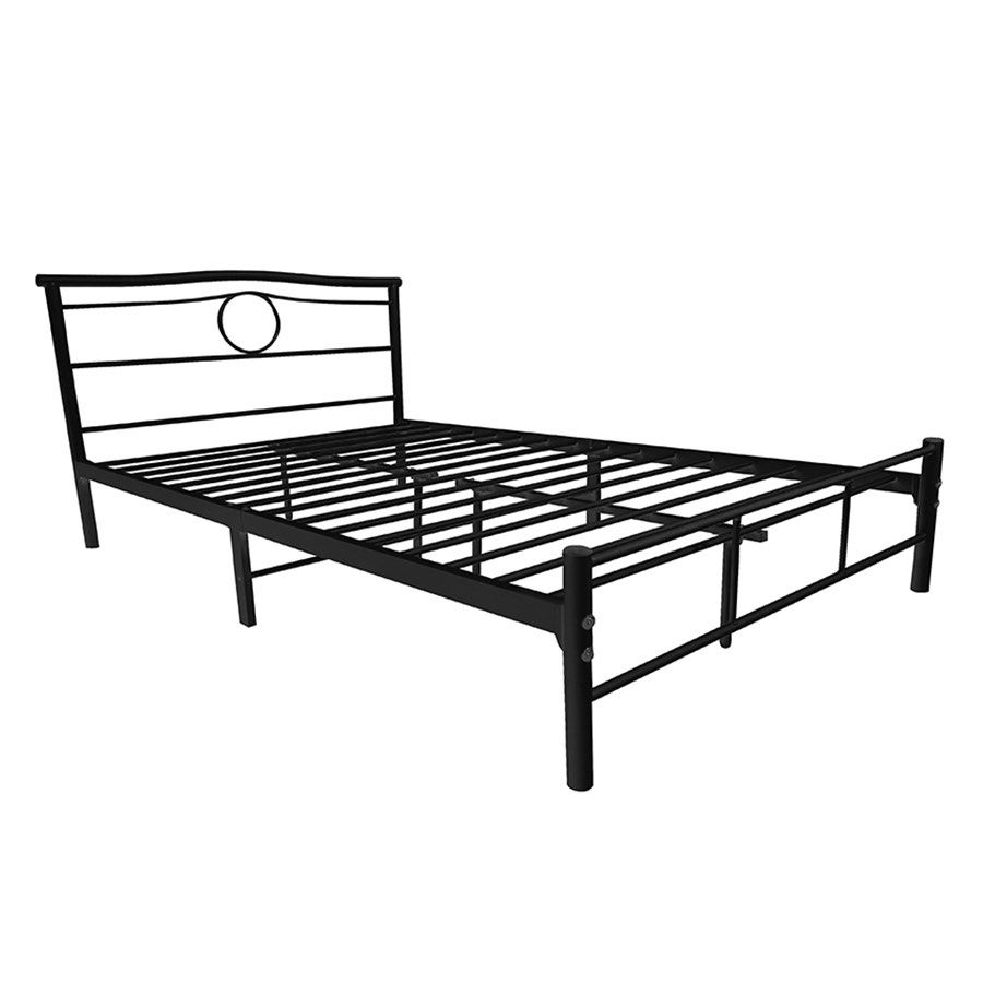 Mandaue Black Metal Bed Frame with Headboard - Queen Size (Category: Bed Frames & Mattresses) located in Los Banos. Submitted by puffygirlies (Listing ID 1453912232, Image 3). Description: - Sleek black metal bed frame - Modern design with circular headboard accent - Sturdy construction with metal slats - Fits a queen-size mattress - Easy to assemble - Ideal for any bedroom NEGOTIABLE.