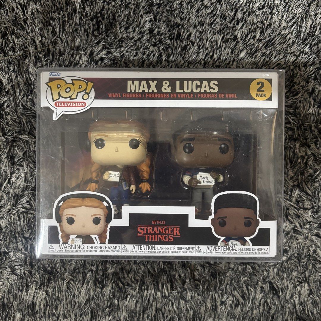 Max & Lucas Stranger Things Funko Pop 2 Pack (Category: Designer & Blind Box Toys) located in Pasig City. Submitted by dr1zzy (Listing ID 1453856806, Image 1). Description: - Funko Pop! 2-pack featuring Max and Lucas from Stranger Things. Condition: 9/10 comes with free protector .