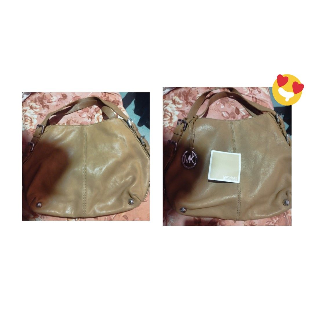 Michael Kors Tan Leather Hobo Shoulder Bag (Category: Luxury Bags & Wallets) located in Rizal. Submitted by purplemon117.8 (Listing ID 1453867363, Image 1). Description: mi soU.