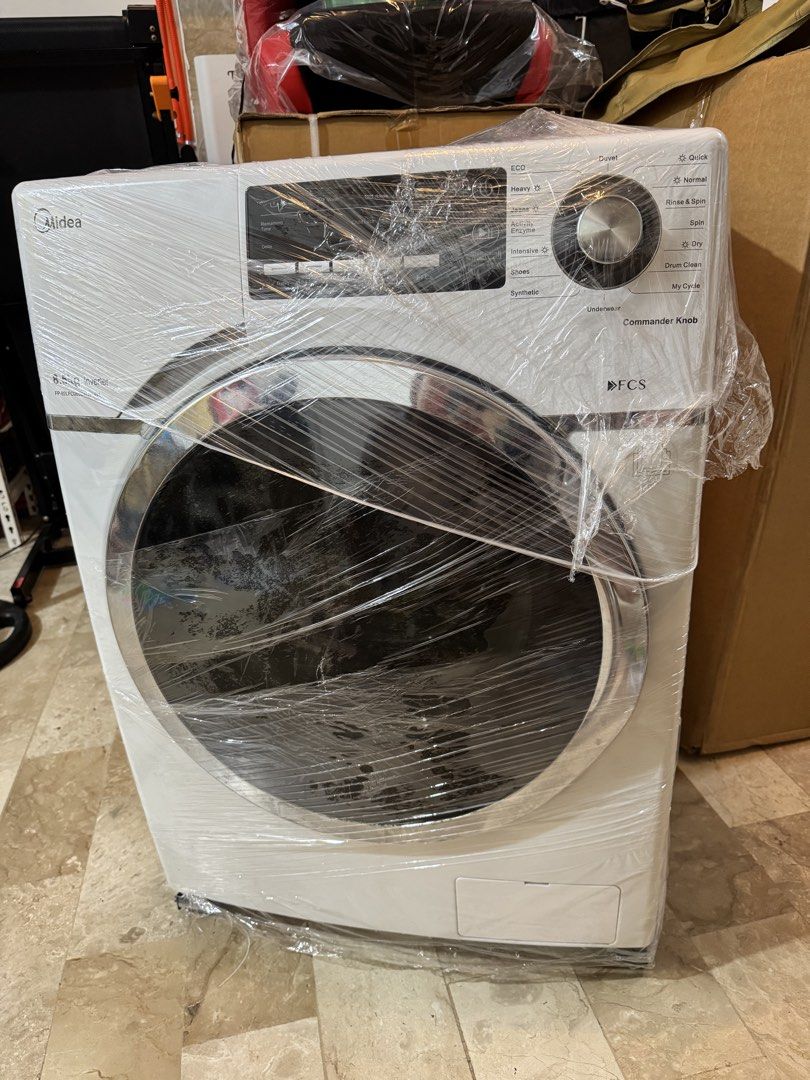 Midea 8.5kg Inverter Front Load Washing Machine + Dryer (Category: Washing Machines and Dryers) located in Cainta. Submitted by cubic01 (Listing ID 1452584425, Image 3). Description: - Midea 8.5kg Inverter Front Load Washing Machine with Dryer - Model: FP-85LFC080MTW-W1 - Clean drum interior - Excellent working condition -Not more than 10x used -Bought 34,995 at Abenson 60L 89H 50w -Rfs, moving out -Pick up at Brookside Cainta.