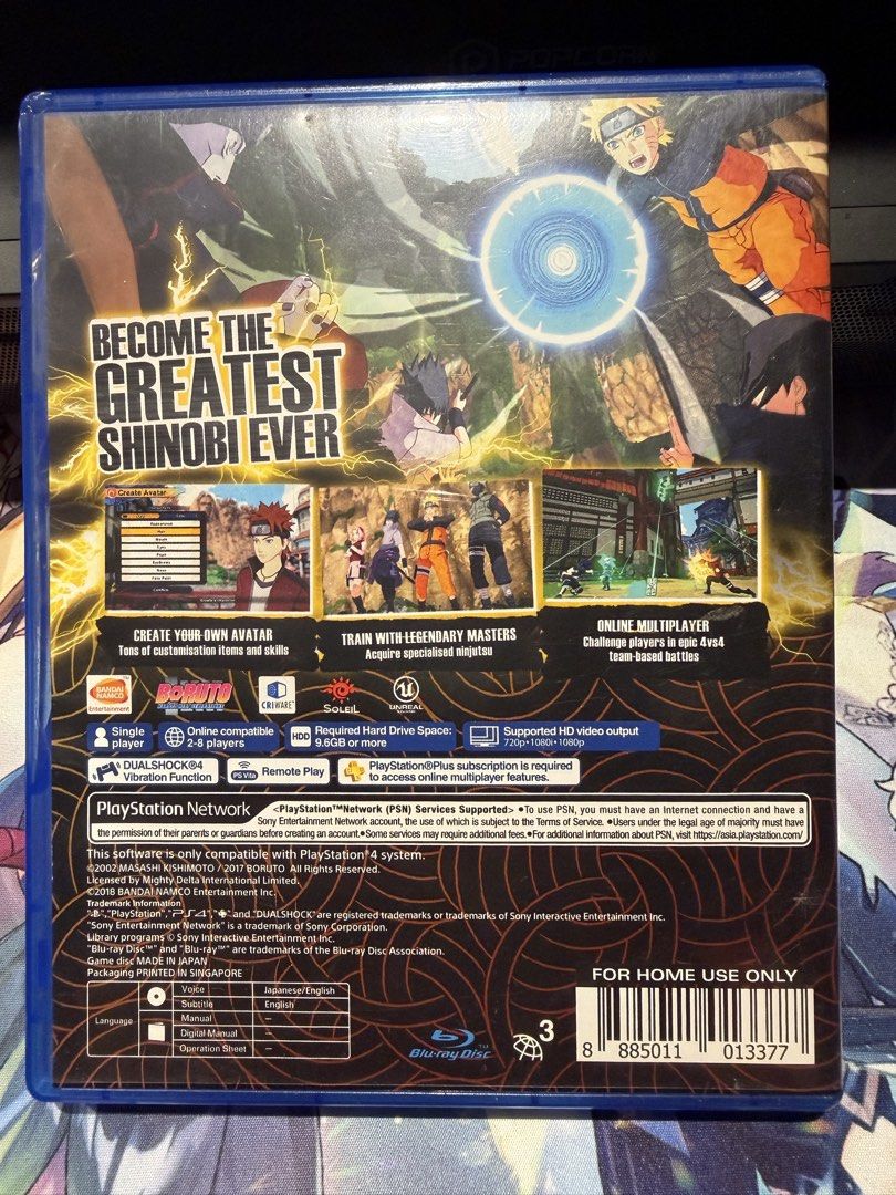 Naruto to Boruto: Shinobi Striker PS4 Game (Category: PlayStation) located in Quezon City. Submitted by therichguy (Listing ID 1453942007, Image 3). Description: ✅Naruto to Boruto: Shinobi Striker for PlayStation 4 ✅Create your own custom ninja avatar ✅Internet connection required for online multiplayer ✅Region 3 disc RFS: Declutter and inactive PS4 user..