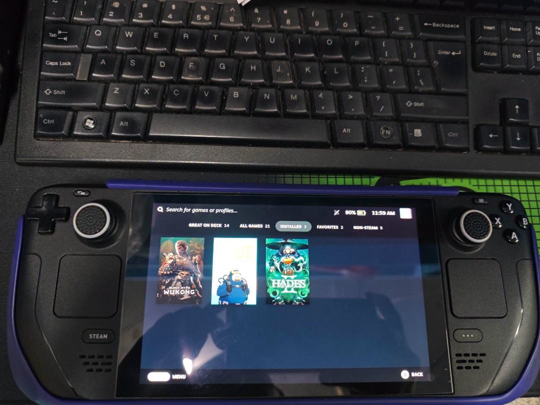 (Negotiable)Steam Deck LCD 512 (Category: Others) located in Caloocan City. Submitted by anotherdayanotherdollar (Listing ID 1453827183, Image 2). Description: DONT MAKE OFFER IF HND NMAN BIBILI SAYANG PO ORAS FIX 19K NO LP INCLUSION SKULL AND CO CASE SKULL AND CO POUCH THUMB GRIP UNIT AND CHARGER GAMES WUKONG GHOST OF TSUSHIMA MARVEL SUPERHEROES HADES 2 RESIDENT EVIL REQUIEM SPIDERMAN 2 SEKIRO WITH DOWNLOADABLE STEAM GAMES.