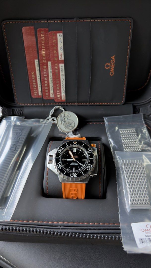 Omega ploprof (Category: Luxury Watches) located in Muntinlupa City. Submitted by daimler (Listing ID 1453840505, Image 2). Description: FOR SALE 2015 Omega Seamaster Ploprof Ref. 224.30.55.21.01.001 | Local Authorized Dealer chronos An icon built for serious diving and admired by collectors. * 2015 Local AD (Philippines) * Reference: 224.30.55.21.01.001 * Omega Co-Axial Caliber 8500 Automatic * 55 × 48 mm Stainless Steel Case * Black Dial with O