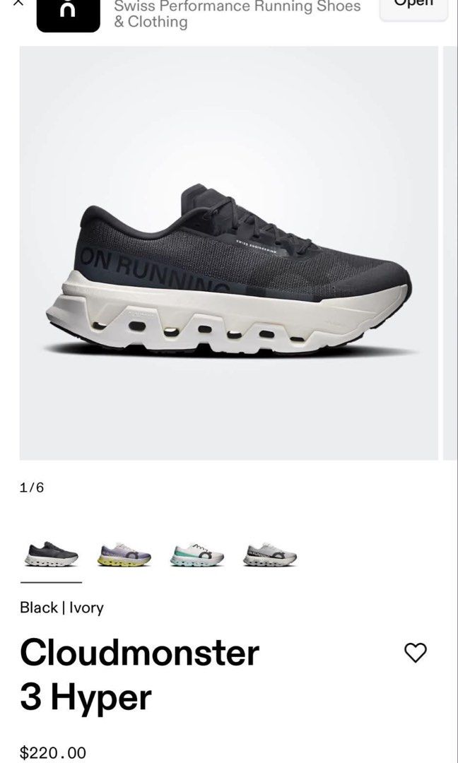 On Cloudmonster 3 Hyper Running Shoes Black | Ivory (Category: Sneakers) located in Manila. Submitted by aliudigi (Listing ID 1453981972, Image 1). Description: - Color: Black | Ivory 📌 Size: 7.5 mens 📌 Condition: Brand New 📌 Original Price: $220 (₱13,000) 📌 Selling Price: ₱7000 📌 Issue: no box 📍 Location: cavite 🚚 Shipping available via lalamove 💳 Payment first to secure 📩 Send me a message for inquiries or more photos!.