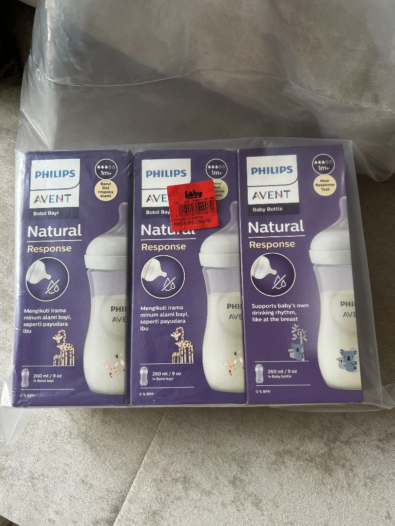Philips Avent Bottle (Category: Breastfeeding & Bottle Feeding) located in Caloocan City. Submitted by tpau___ (Listing ID 1453882536, Image 1). Description: Brand new, still sealed. Pack of 3 bottles Bought at GBF last May 2026 Rfs: extras.