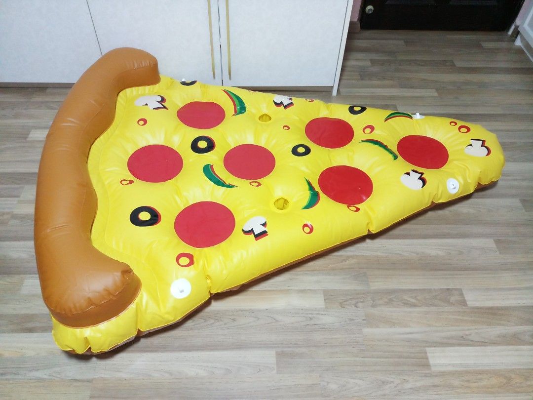 Pizza Inflatable Pool Float (Category: Occasions & Party Supplies) located in Singapore. Submitted by tiffany.elaine (Listing ID 1453940071, Image 2). Description: Pizza inflatable pool float; dimensions: 180cm (L) x 20-127cm (W) x 15-24cm (H); in good condition; used once only.