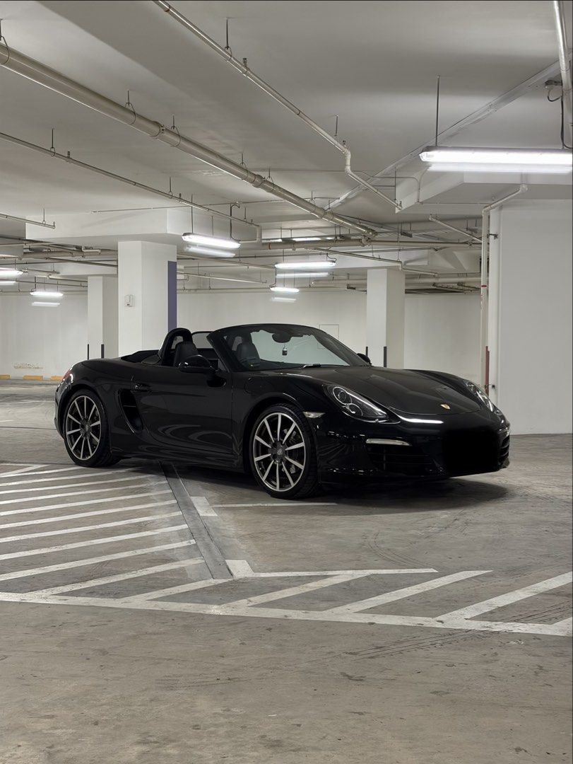 Porsche Boxster PDK 2.7 Black Edition (A) (Category: Used Cars) located in Singapore. Submitted by xl0737 (Listing ID 1453948456, Image 1). Description: 2.7-liter flat-six engine, producing 261 horsepower and 280 Nm of torque combined with a 7 speed PDK gearbox from 0-100 km/h in 5.7s 2 owner unit Extra transfer count due to carplate retention and coe loan Low mileage Owner’s 4th car Well maintained weekend car Black Edition variant Porsche sport