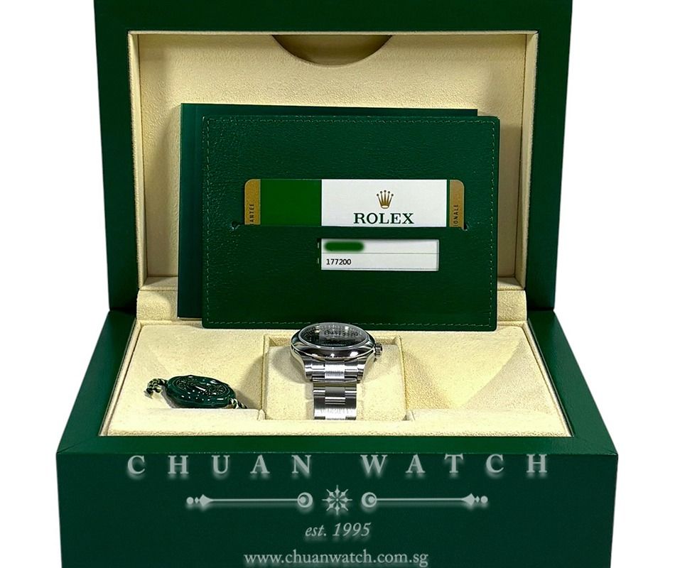 Pre-Owned Rolex Boys' Oyster Perpetual 31mm 177200 Dark Grey Roman - Discontinued (Category: Watches) located in Singapore. Submitted by chuanwatch (Listing ID 1453852547, Image 2). Description: Rolex Boys' Oyster Perpetual 31mm 177200 Dark Grey Roman - Discontinued REF : 177200-0018 *AVAILABLE Asking Price of SGD$6,950 (Negotiable, 2% Off via Cash / Bank Wire / PayNow) Condition : Pre-Owned in Near-MINT Condition Alpha-Numerical Series (Circa 20