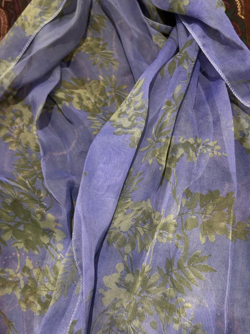 Purple floral sheer scarf (Category: Scarves) located in Manila. Submitted by youarepaintedyouth (Listing ID 1453993185, Image 2). Description: .