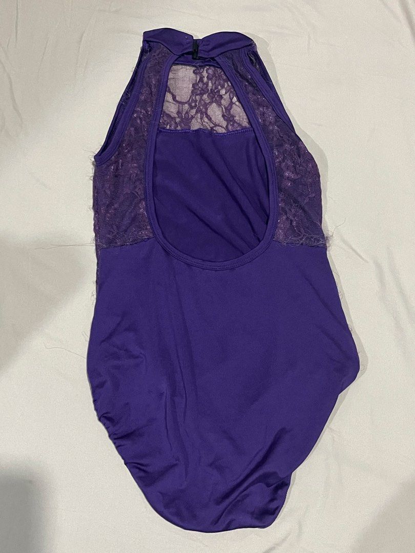 Purple Lace Halter Leotard (Category: Activewear) located in Manila. Submitted by ceeejdec (Listing ID 1453929289, Image 2). Description: - Delicate lace overlay on front and back -.