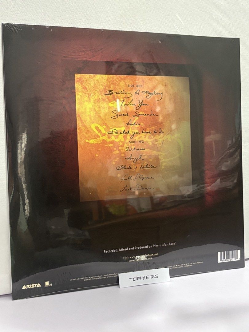 Sarah Mclachlan Surfacing LP Vinyl Bnew Sealed (Category: Vinyls) located in Las Pinas. Submitted by astro_20 (Listing ID 1453894859, Image 2). Description: Brand New / Sealed SURFACING - Sarah Mclachlan Vinyl LP Arista / Includes the hits " Building A Mystery", " Sweet Surrender", "Adia", and "Angel" Very Good Sound Quality Pressing Actual Photo Posted Price: Php2,700 only - No Haggling Pls item loc: Las Pinas City MOD: Buyer Books for Lalamove 