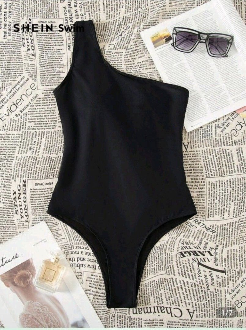 Shein Black One-Shoulder One-Piece Swimsuit (Category: Bikinis & Swimsuits) located in Caloocan City. Submitted by pamev (Listing ID 1453896298, Image 3). Description: fits S frames never used rfs: decluttering mop: gcash/maya/bdo/bpi shipping: j&t/lalamove/grab (sf to be shouldered by the buyer) loc: north caloocan.
