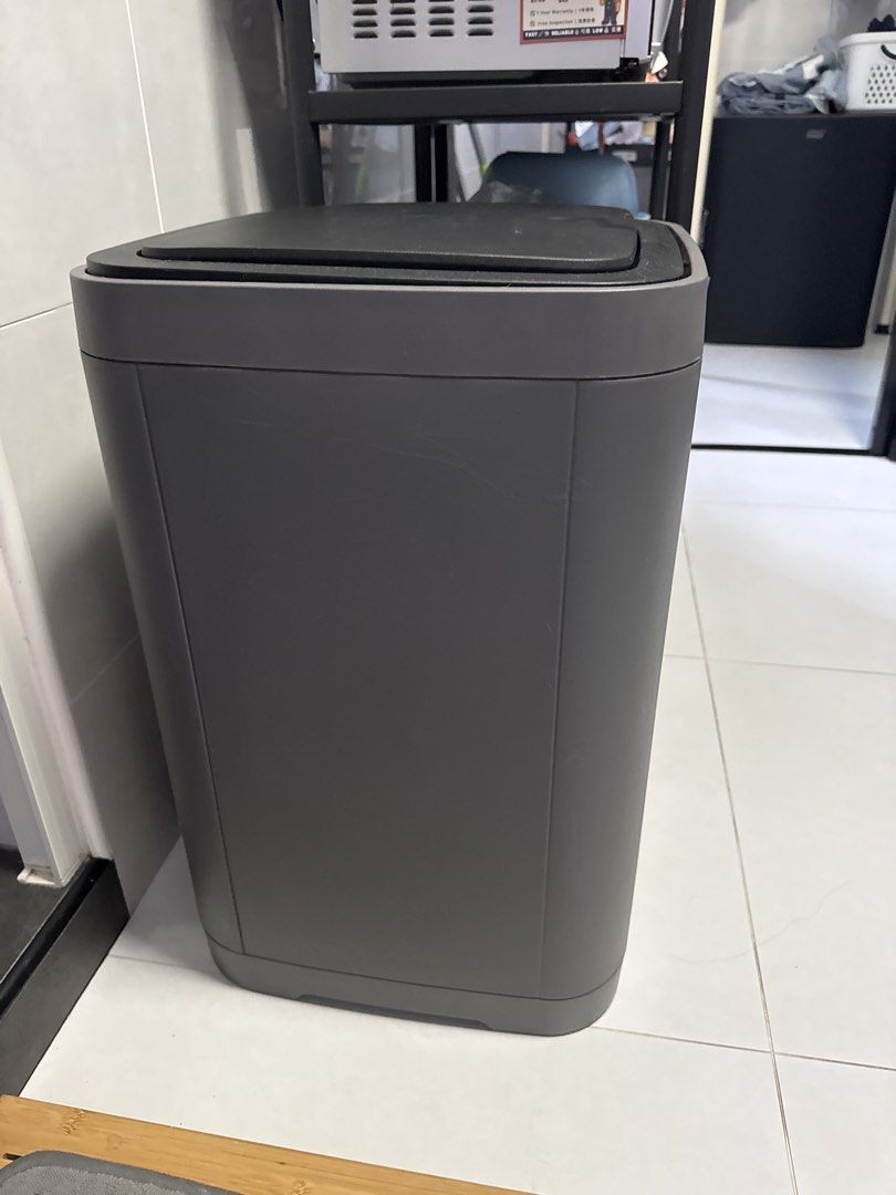 Simplehuman Rectangular Push Trash Can (Category: Waste Bins & Bags) located in Singapore. Submitted by potlan (Listing ID 1453826610, Image 3). Description: - Black rectangular trash can - Push opening and closing lid - Removable interior bin for easy cleaning - Suitable for kitchen or office - Approximately 40-50L capacity - Size: 60x40x40cm - Bought from Ikea - Self collection.