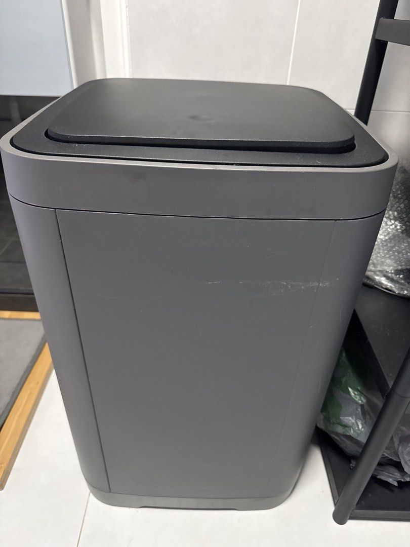 Simplehuman Rectangular Push Trash Can (Category: Waste Bins & Bags) located in Singapore. Submitted by potlan (Listing ID 1453826610, Image 2). Description: - Black rectangular trash can - Push opening and closing lid - Removable interior bin for easy cleaning - Suitable for kitchen or office - Approximately 40-50L capacity - Size: 60x40x40cm - Bought from Ikea - Self collection.