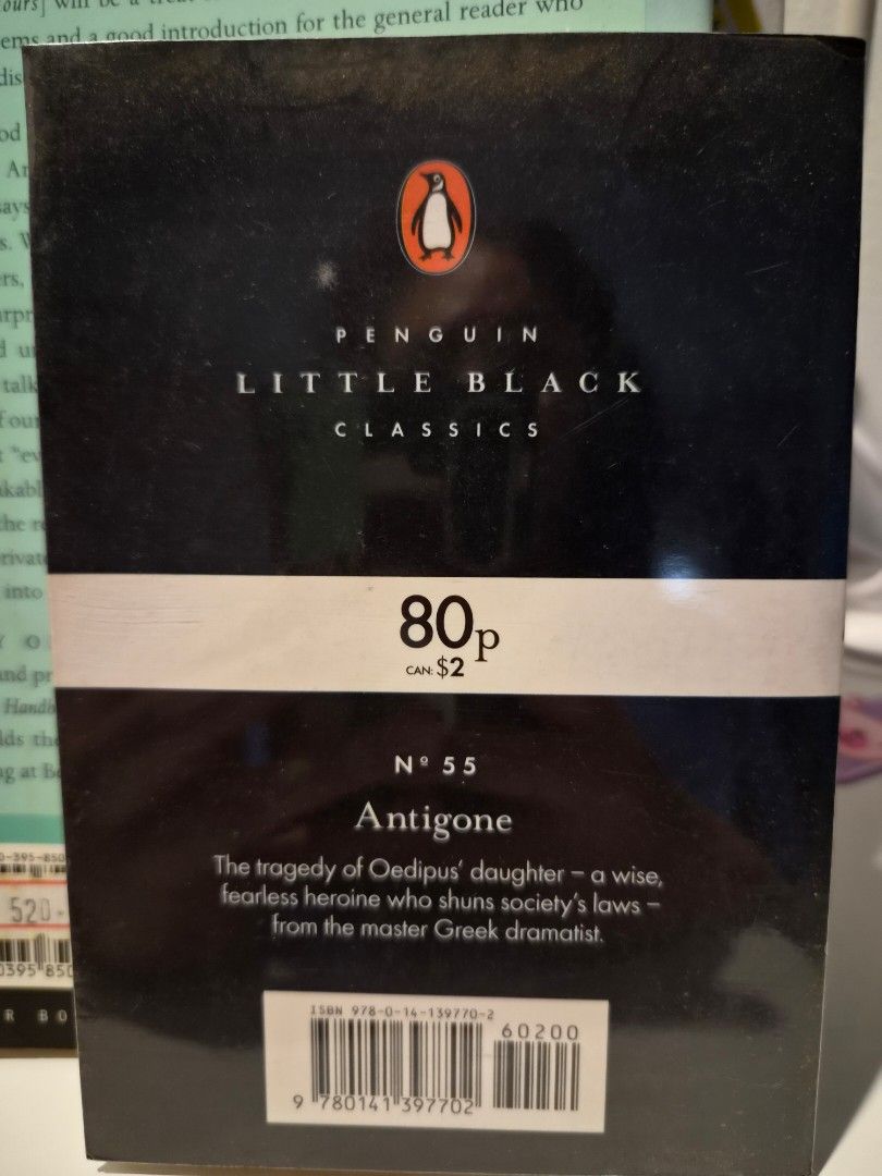 Sophocles Antigone Penguin Classics Little Black Classics (Category: Storybooks) located in Manila. Submitted by calcifie (Listing ID 1453834426, Image 2). Description: MOP: GCash, BPI Transfer, Wise (+5% transaction fee c/o buyer) MOD: LBC, Gogo Express, J&T Same Day delivery at buyers expense I do meet ups in BGC or Rockwell on weekends, can do same day delivery after payment. Item is coming from Parañaque..