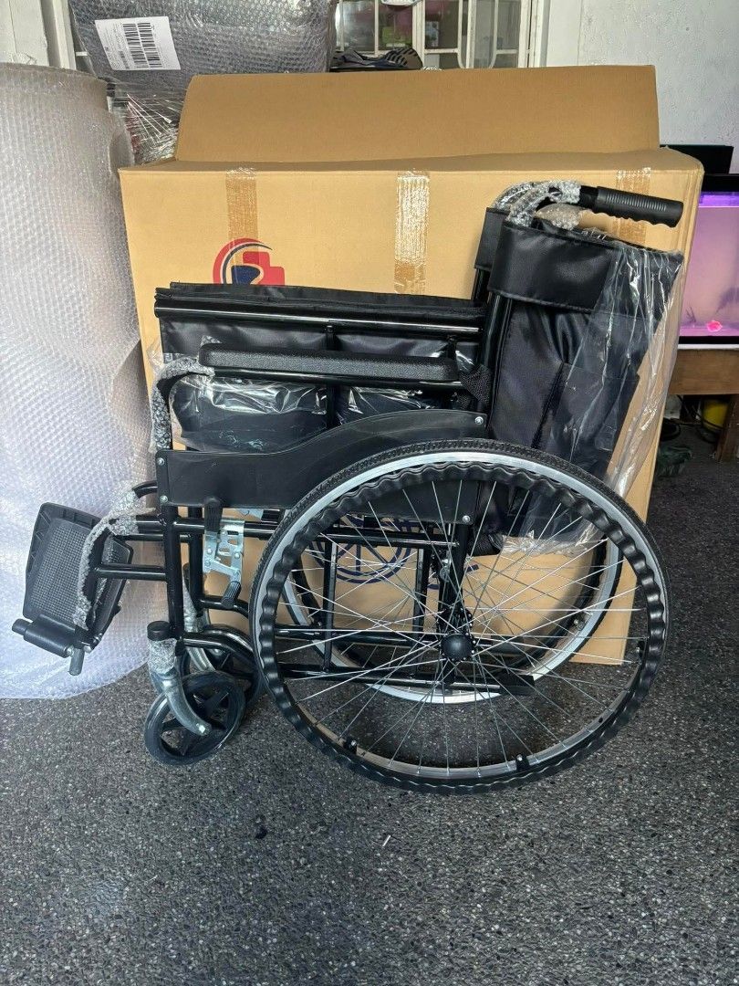 Standard wheelchair foldable (Category: Medical Supplies & Tools) located in Quezon City. Submitted by judaimedonlineshop23 (Listing ID 1453882394, Image 2). Description: Brandnew Pick up Deliver COD Gcash Or Bank upon deliver All Items Medical Supplies are Available Onhand We Ship Nationwide ✈️ Same day Delivery thru lalamove🚚 DM us for inquiries/orders Tell no. 7148 8527.