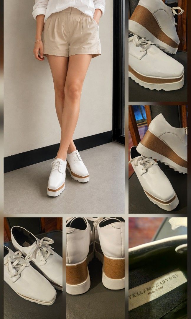Stella McCartney Platform Wedge Oxford Shoes (Category: Loafers) located in Manila. Submitted by smartluxeph (Listing ID 1453853437, Image 2). Description: Stella McCartney Platform Wedge Oxford Shoes – Authentic 🇮🇹 ✨ Elevate your everyday look with these iconic Stella McCartney platform wedge lace-up shoes. Crafted in Italy with the brand's signature modern silhouette, they add height while remaining surprisingly comfortable. A timeless design