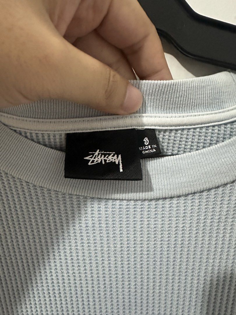 Stussy Thermal Longsleeves (Category: Activewear) located in Manila. Submitted by driftthrift (Listing ID 1453992166, Image 3). Description: STUSSY THERMAL LONGSLEEVES Skyblue color 10/10 color rate medyo dark lang sa due to lighting 28x23 no issue.