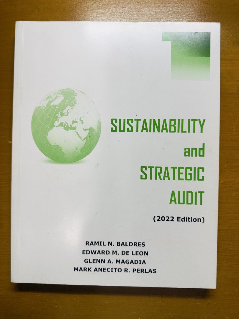 Sustainability and Strategic Audit (2022 Edition) (Category: Textbooks) located in Manila. Submitted by chiquii (Listing ID 1453980913, Image 1). Description: selling books for accountancy !!! all are like new and original copies ^-^ hindi po halos nagamit no pencil/pen marks Financial Accounting and Reporting - 320 Partnership and Corporation Accounting - 350 Cost Accounting and Control - 310 Sustainability and Strategic Audit - 300 Introduction