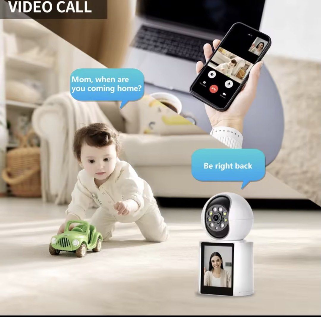 Talking camera (Category: Security Systems & CCTV Cameras) located in Singapore. Submitted by alvinchongkf (Listing ID 1453952254, Image 2). Description: 3MP Wireless Security Protection WIFI Video Call Camera Baby Monitor SOS 2.8 Inch Screen Button Call PTZ Auto Tracking ICSEE. To place on home desktop to view n able to press talk. Comes with good power supply. Micro sd card optional. Installation optional. Technical On site installation n setup