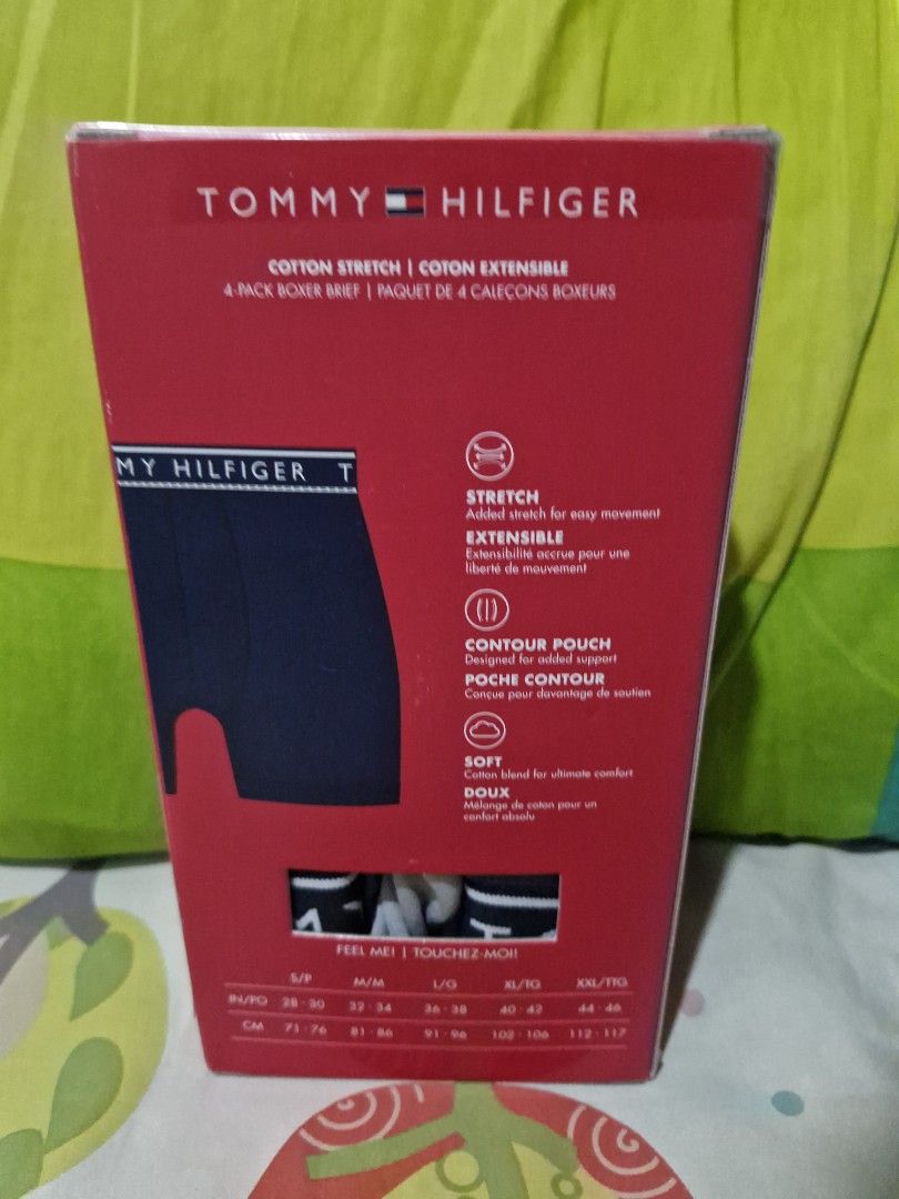 Tommy Hilfiger Cotton Stretch Boxer Briefs 4 Pack (Category: Underwear) located in Quezon City. Submitted by pointyshoesandbags (Listing ID 1453922458, Image 2). Description: - 4-pack Tommy Hilfiger Boxer Briefs - Size: L/G (Check box for sizing chart) - Material: Cotton Stretch for comfort and support - Design: Contour pouch for enhanced fit - Ideal for: Everyday wear.