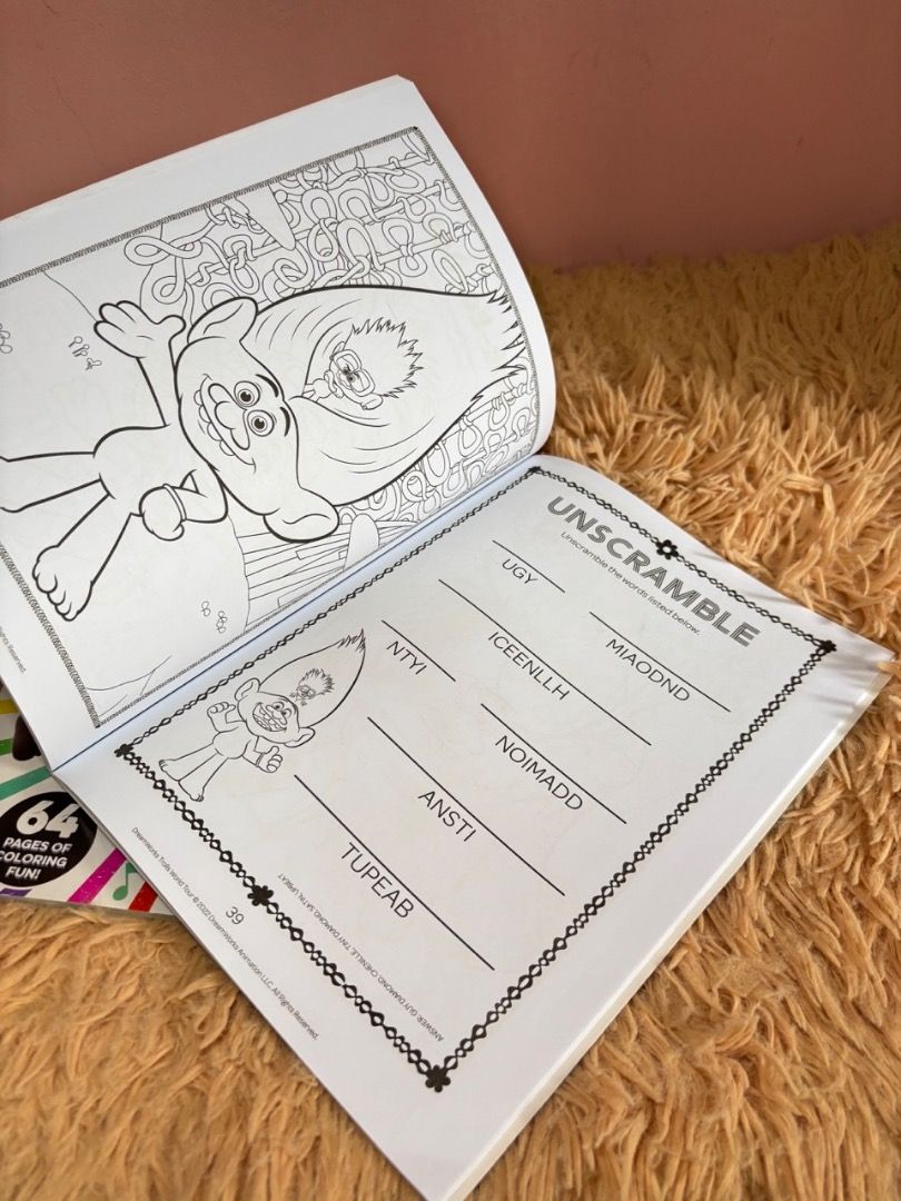 Trolls Ultimate Jumbo Coloring & Activity Book (Category: Children's Books) located in Balanga. Submitted by chaiee.btn (Listing ID 1453893939, Image 2). Description: *take both for ₱150 *1 coloring book has some pages used (only around 5-10% of the total pages) Please check photos for actual condition. “As is basis”: Buyer accepts all declared, visible and/or unnoticed faults, damage, and/or missing parts, if any, the moment he/she pays. ‣ declu