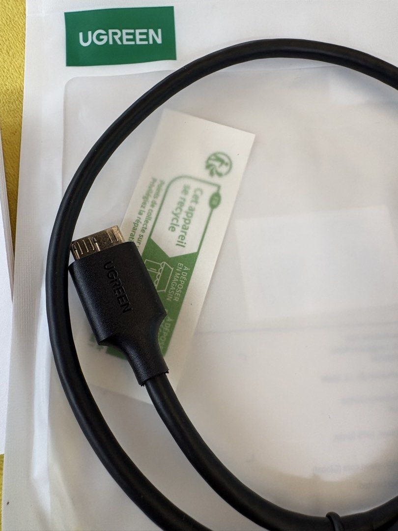 Ugreen USB-C to Micro B Cable Black 0.5m (Category: Chargers & Cables) located in Taguig. Submitted by grassyyieeebeyb (Listing ID 1453926483, Image 3). Description: Ugreen Brand USB-C To Micro B Cable Harddrive Cable.