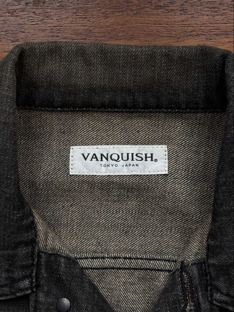 Vanquish Tokyo Studded Type III Cropped Denim Jacket (Category: Coats, Jackets and Outerwear) located in Paranaque City. Submitted by grailonious (Listing ID 1453981994, Image 3). Description: Vanquish Tokyo Japan Studded Type III Washed black denim Jacket. Pleated front design. With insignia/arm patch Size M on tag, fits more like mens S Washed black denim.