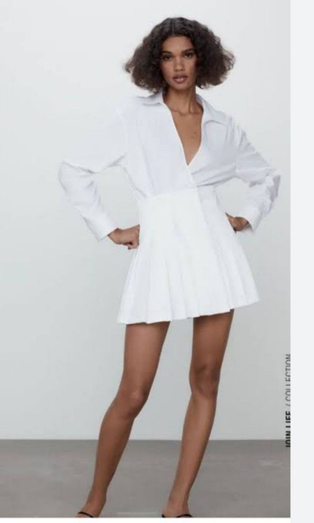 Zara box pleats tennis playsuit (Category: Rompers) located in Batangas. Submitted by micaelaul (Listing ID 1453842379, Image 1). Description: Super HQ Super HQ super HQ NO lawballing please ❣️ 32-34 bust 24-28 waist.