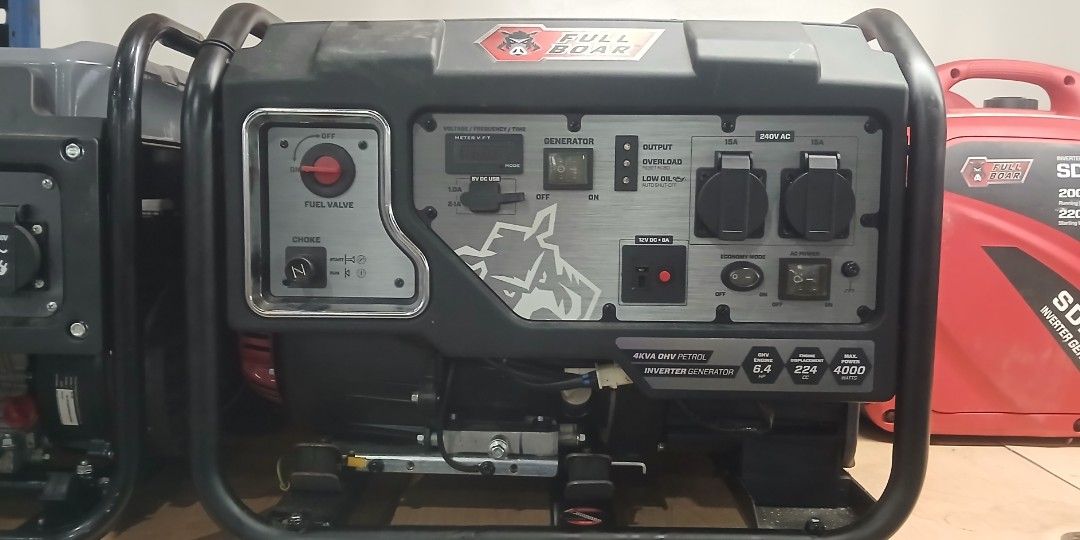 4000W INVERTER GENERATOR PETROL. FULL BOAR (Category: Community) located in Quezon City. Submitted by AlexaXander (Listing ID 1454100593, Image 1). Description: *4000W. INVERTER GENERATOR PETROL *MAX. POWER: 4000 WATTS *OHV ENGINE: 6.4HP *ENGINE DISPLACEMENT: 224CC *4KVA OHV PETROL *BRAND: FULL BOAR * 220 VOLTS *( SLIGHTLY USED) *FOR MORE DETAILS: PLS.CALL OR TEXT CELLPHONE NUMBER: 090******58.