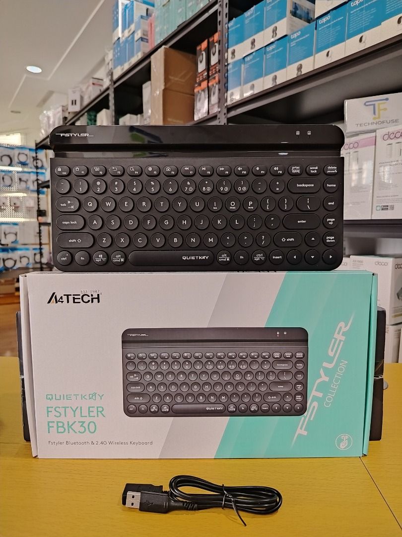A4Tech FBK30 Fstyler Bluetooth & Wireless QuietKey Silent Compact Keyboard Black (Category: Computer Keyboard) located in Pasig City. Submitted by technofuseofficial (Listing ID 1454088207, Image 1). Description: A4Tech FBK30 Fstyler Bluetooth & Wireless QuietKey Silent Compact Keyboard Black Brand New and Original Items Store Location: 4F Unit 402, 604 Shaw Boulevard, Barangay Kapitolyo, Pasig City Same Day Delivery: - Lalamove delivery within M