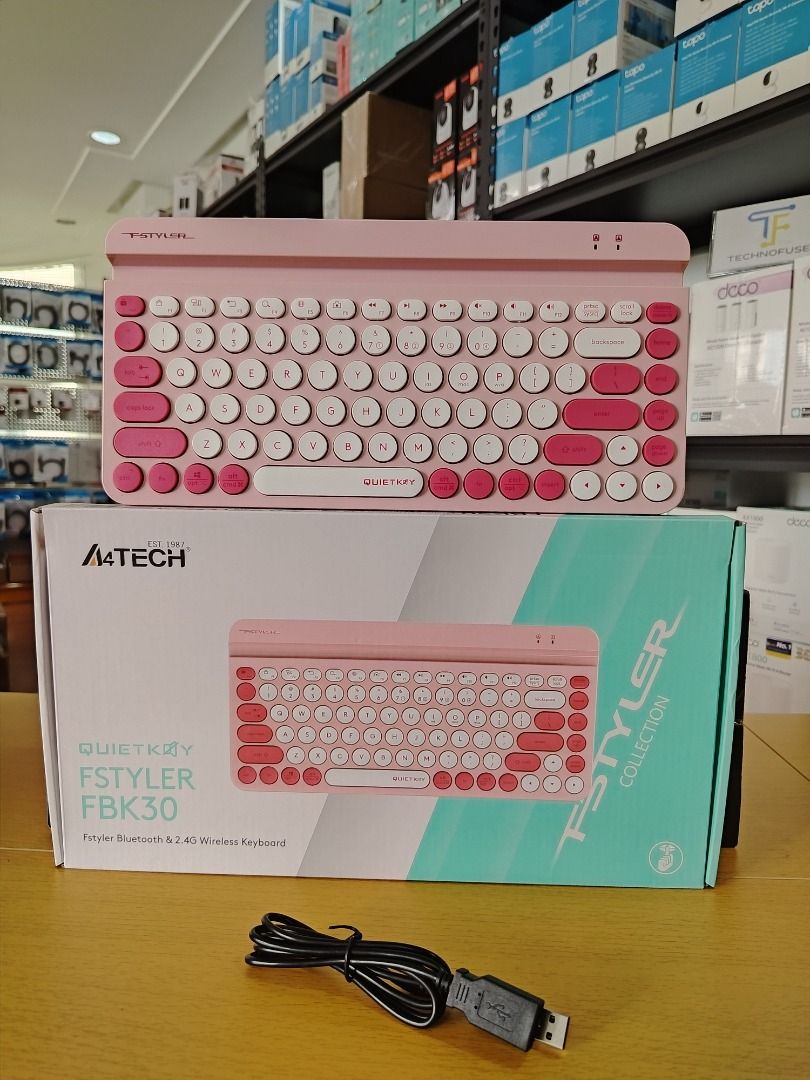 A4Tech FBK30 Fstyler Bluetooth & Wireless QuietKey Silent Compact Keyboard Raspberry (Category: Computer Keyboard) located in Pasig City. Submitted by technofuseofficial (Listing ID 1454089234, Image 1). Description: A4Tech FBK30 Fstyler Bluetooth & Wireless QuietKey Silent Compact Keyboard Raspberry Brand New and Original Items Store Location: 4F Unit 402, 604 Shaw Boulevard, Barangay Kapitolyo, Pasig City Same Day Delivery: - Lalamove delivery 