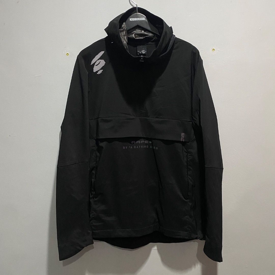 AAPE+ by Bathing Ape Technical Anorak M/L (Category: Coats, Jackets and Outerwear) located in Antipolo. Submitted by bentakahitanoano (Listing ID 1454013796, Image 2). Description: Aape Plus" (AAPE+) The AAPE+ collection focuses on modern, functional, and "relaxed street" styles, often incorporating pastel ones, bold shapes, and technical fabrics. AAPE+ aims to redefine everyday wear with a more elevated and polished aesthetic than the core AAPE 