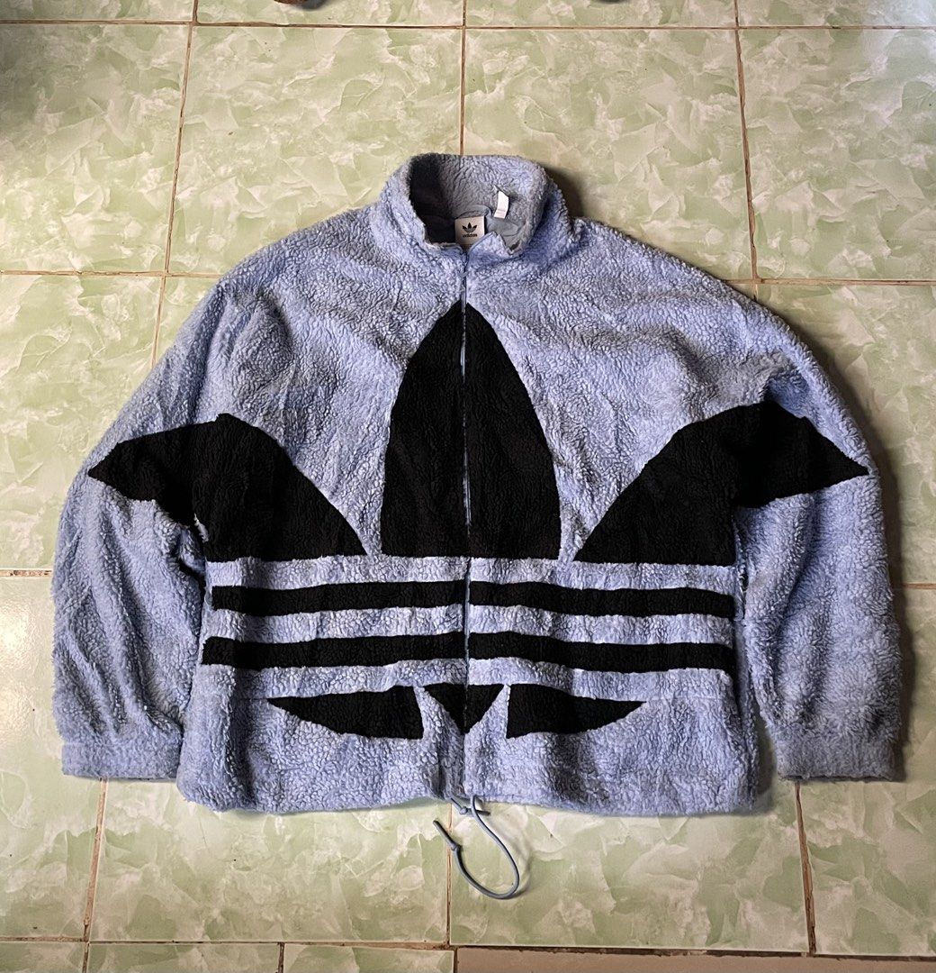 ADIDAS BIG LOGO FLEECE JACKET (Category: Coats, Jackets and Outerwear) located in Cagayan de Oro. Submitted by patrickjam03829 (Listing ID 1454033602, Image 2). Description: size 2xl on tag adjustable needwash only.