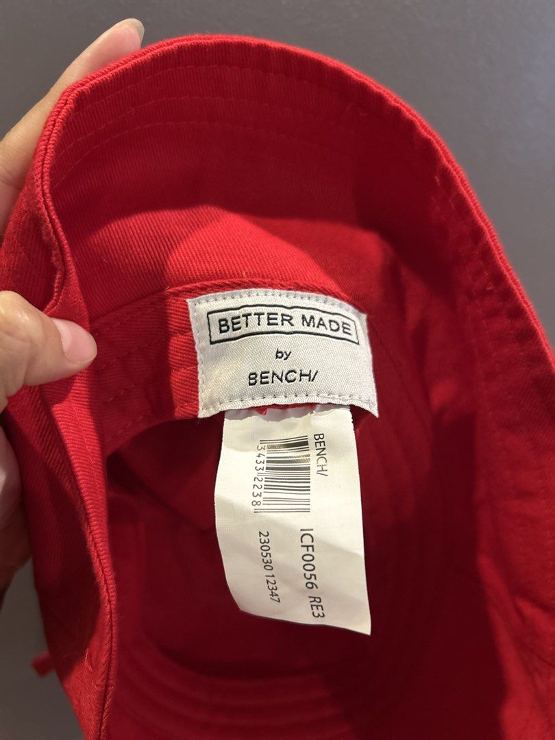 Bench Better Made Red Bucket Hat | Unisex | Like New (Category: Hats & Beanies) located in Quezon City. Submitted by clearshelf (Listing ID 1454094209, Image 2). Description: ❤️ Bench Better Made Bucket Hat Stylish and lightweight bucket hat from Bench’s Better Made collection. Perfect for everyday wear, travel, beach trips, and outdoor activities. Features: * Authentic Bench * Vibrant red color * Unisex design * Lightweight and comfortable * Sof