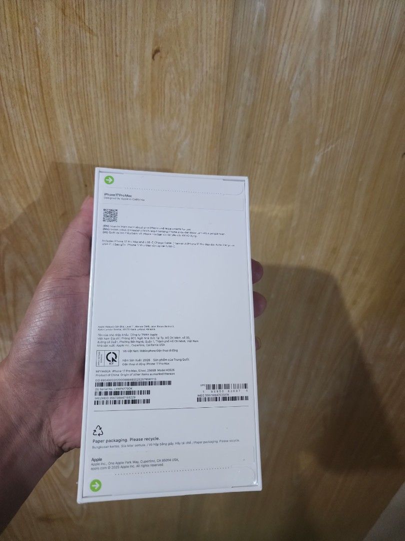 Brand new iphone 17 pro max 256 storge ntc approve (Category: Laptops & Notebooks) located in Manila. Submitted by zhulkyabul57074 (Listing ID 1454106514, Image 2). Description: brandnew iphone 17 pro max 256 storage Ntc approve.